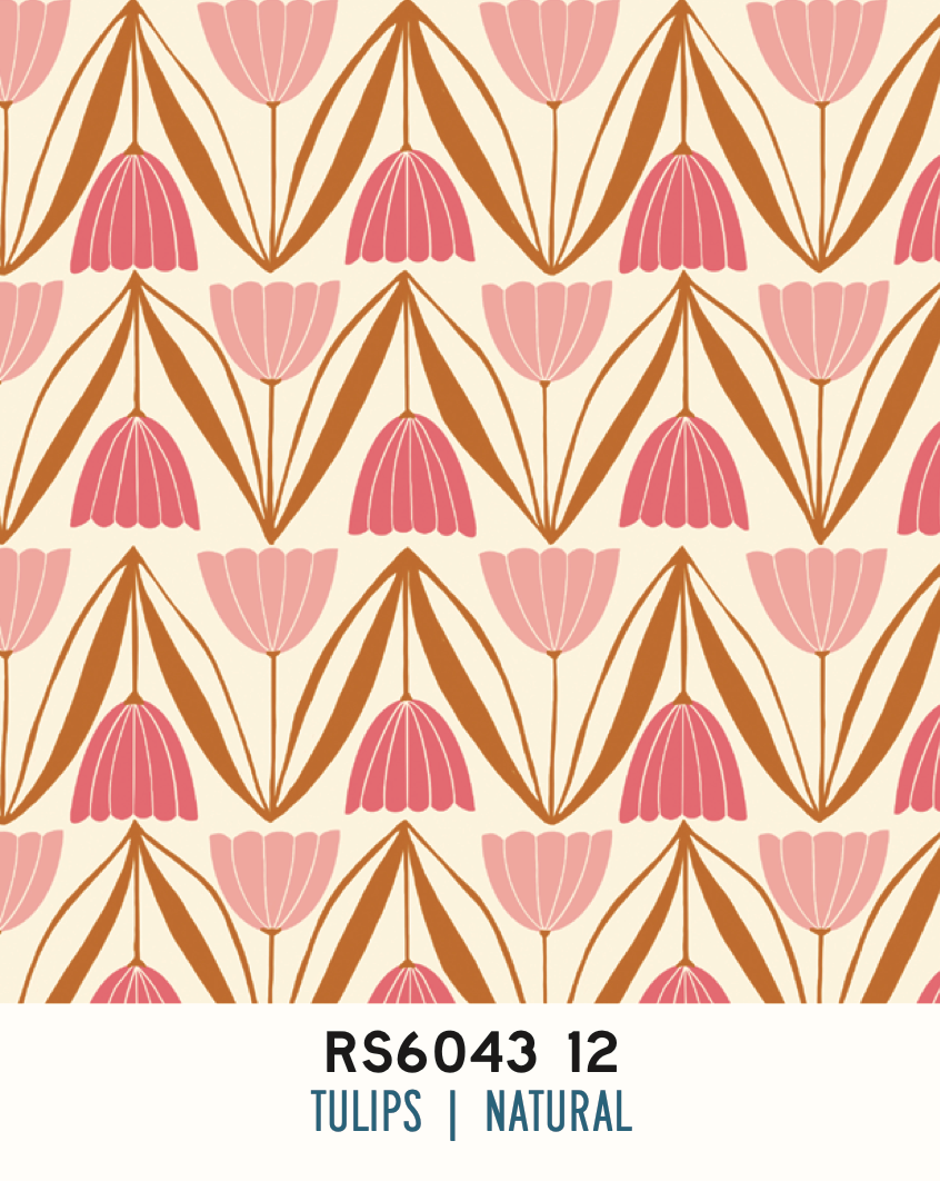 Endpaper by Jen Hewett  - Tulips Natural RS6043 12 (Estimated Ship Date Nov. 2024)