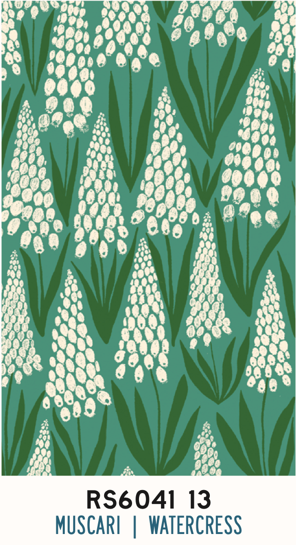 Endpaper by Jen Hewett  -   Muscari Watercress RS6041 13 (Estimated Ship Date Nov. 2024)