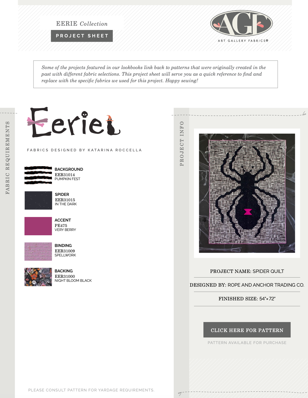 Eerie by Katarina Roccella - Spider Quilt Kit