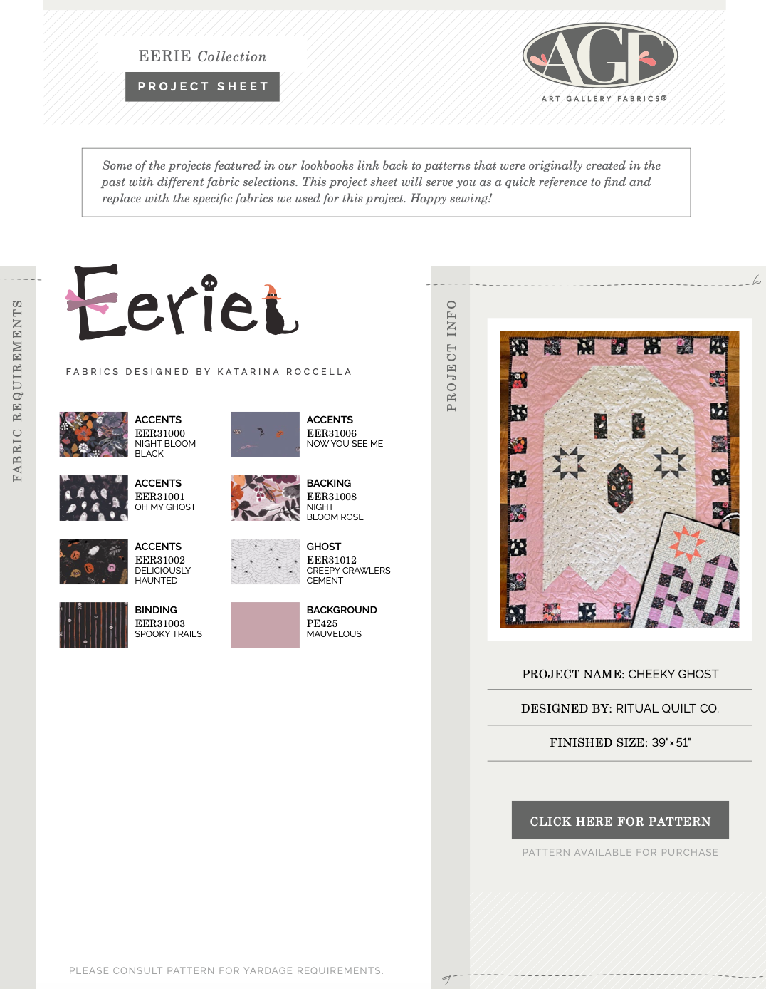 Eerie by Katarina Roccella - Cheeky Ghost Quilt Kit