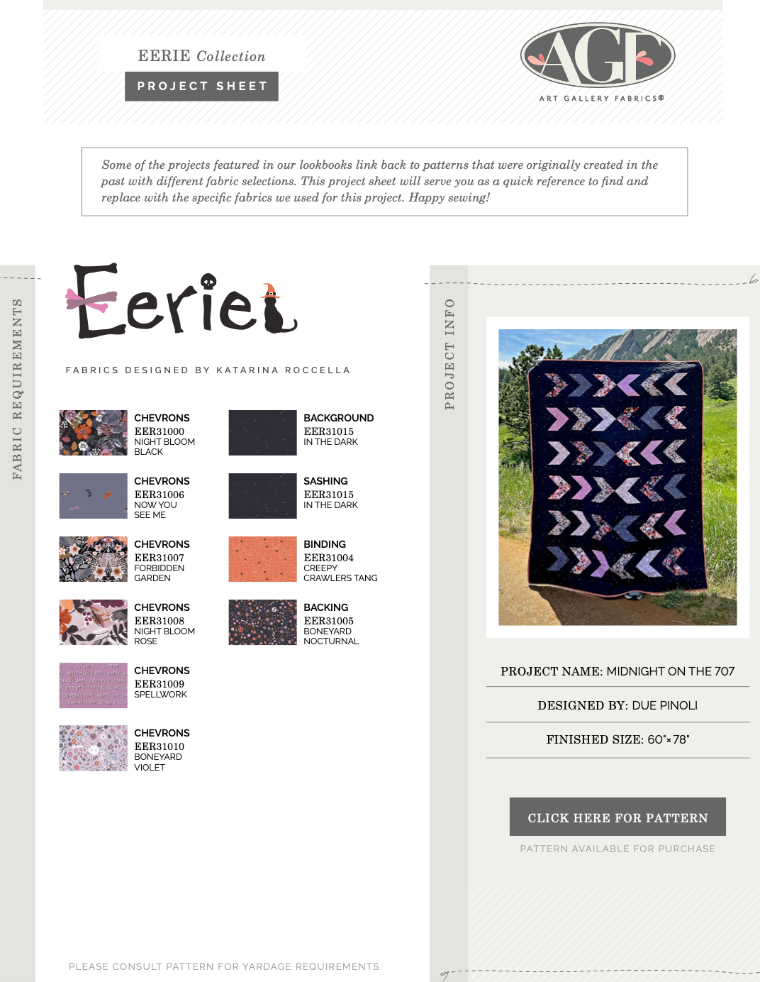 Eerie by Katarina Roccella : Midnight on the 707 Quilt Kit