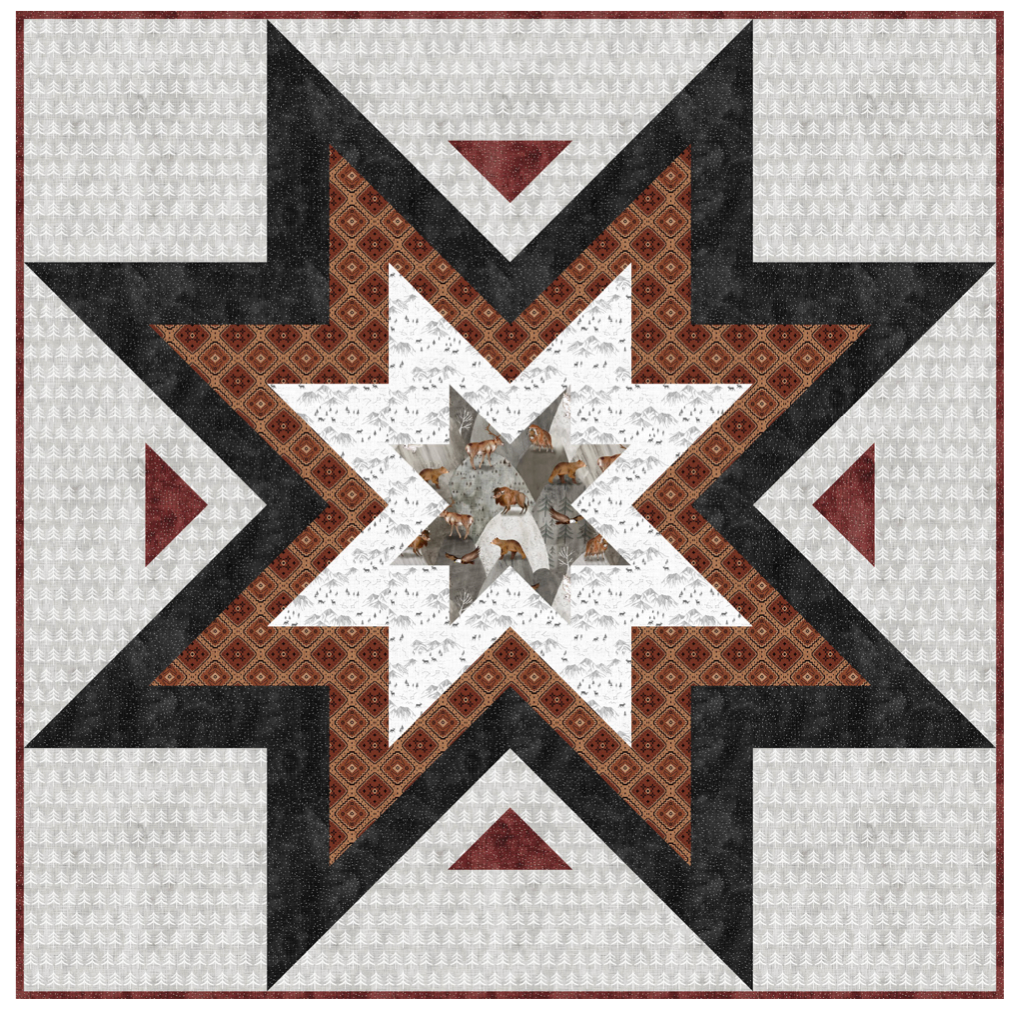 Expanding Star featuring Mountains Calling by Bernadett Urbanovics - Quilt Kit