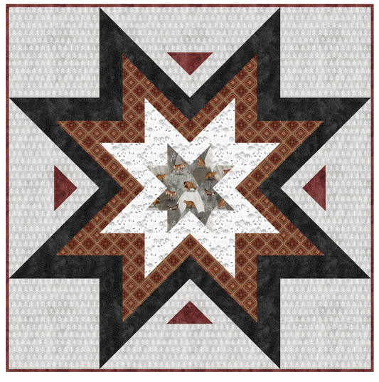 Expanding Star featuring Mountains Calling by Bernadett Urbanovics - Quilt Kit