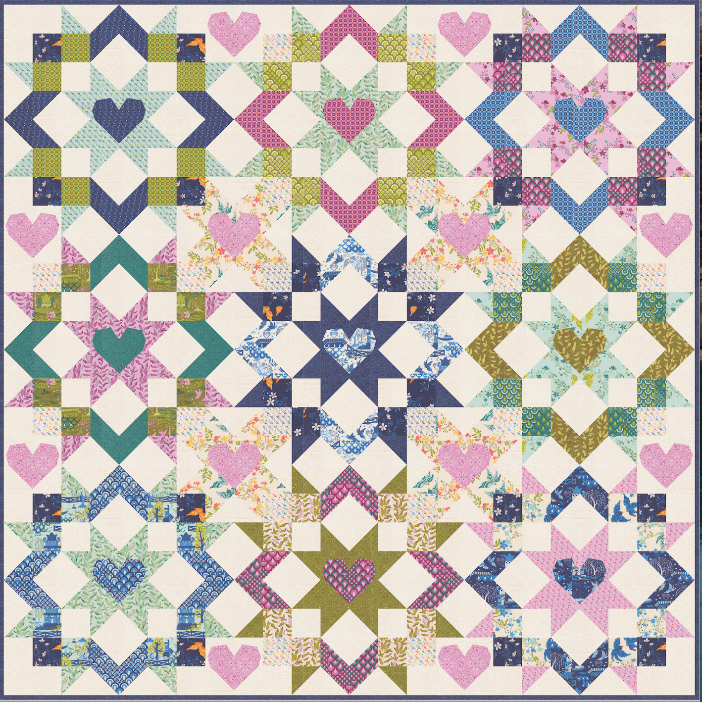 Legendary Love by Sarah Thomas of Sariditty: Star Crossed Lovers Quilt Kit (Estimated Arrival Mar. 2025)