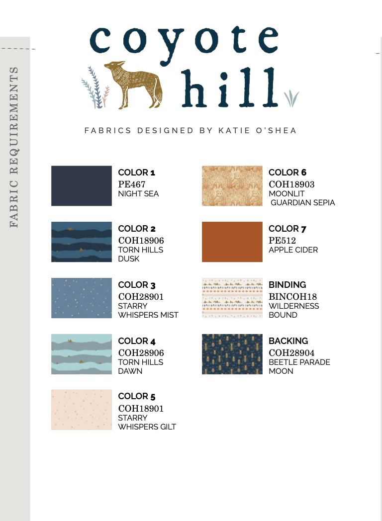 Coyote Hill by Katie O'Shea : Mountain Horizon Quilt Kit