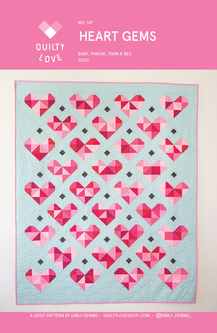 Heart Gems Quilt Pattern by Quilty Love