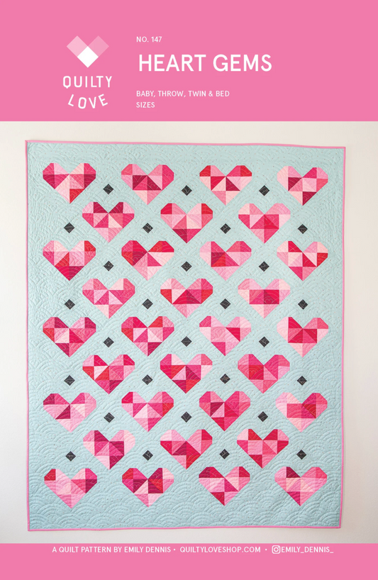 Heart Gems Quilt Pattern by Quilty Love