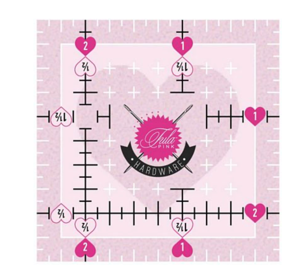 Tula Pink 2.5in x 2.5in Non Slip Heart Ruler TPSQ2 - Special Order