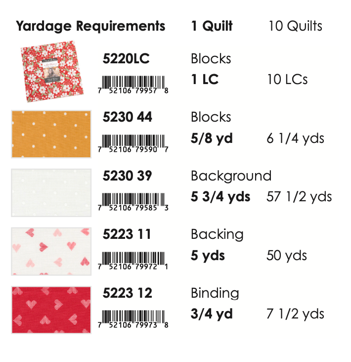 Love Blooms by Lella Boutique  :  Playing Cupid Quilt Kit (Estimated Arrival Nov. 2024)