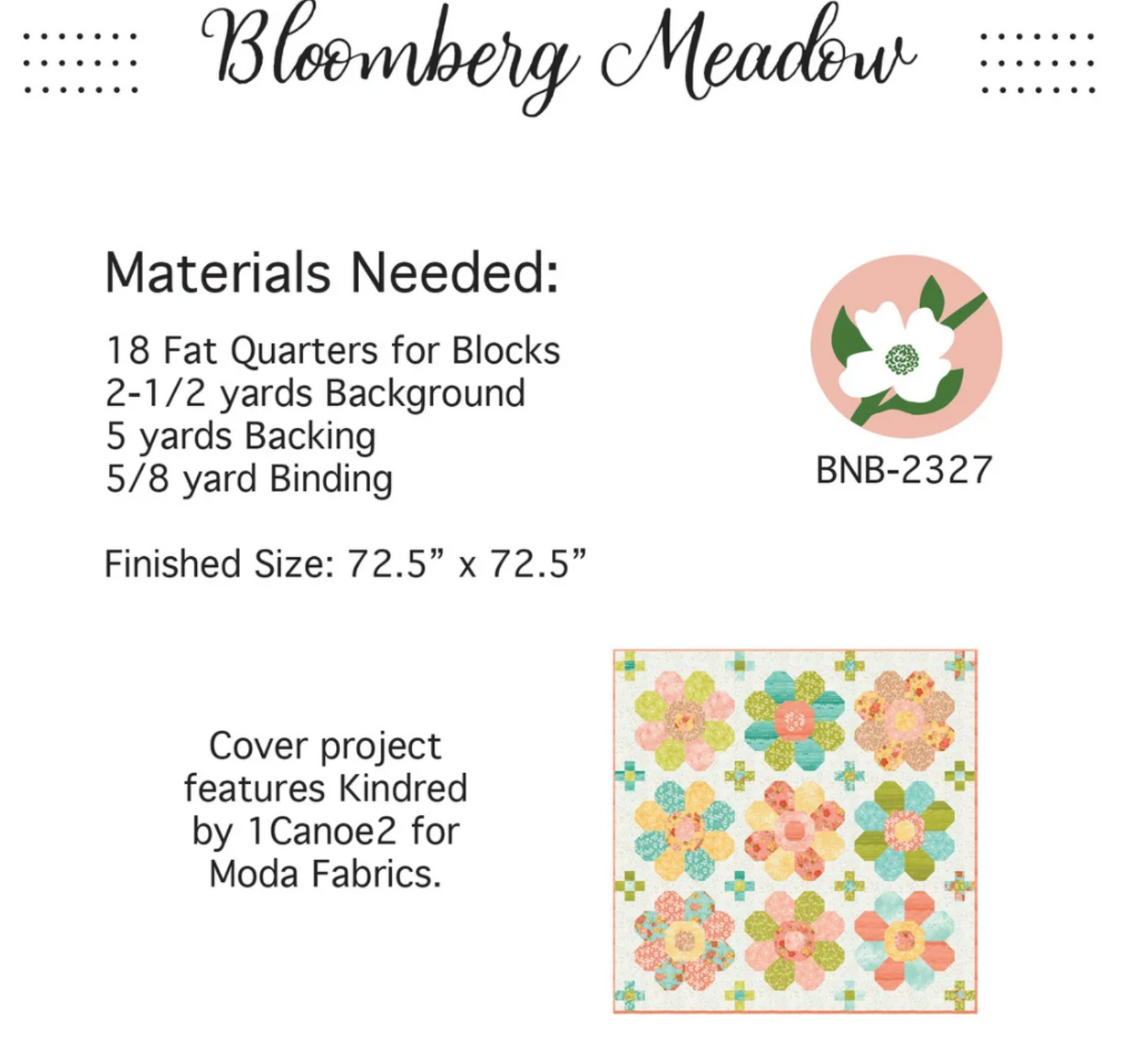 Kindred by 1 Canoe 2 : Bloomberg Meadow Quilt Kit