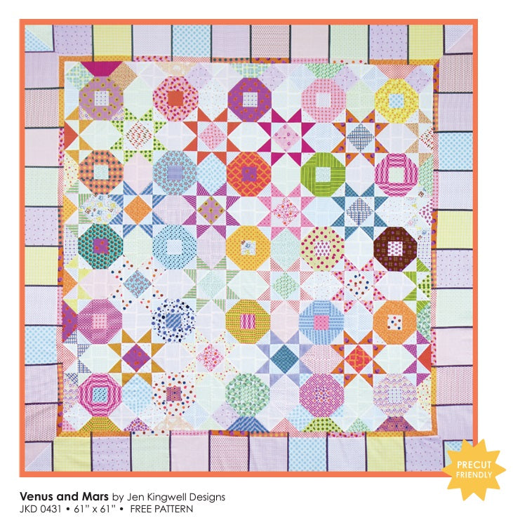 Mixed Bag of Bonbons/Lollies by Jen Kingwell Designs : Venus and Mars Quilt Kit (Estimated Arrival - April 2025)