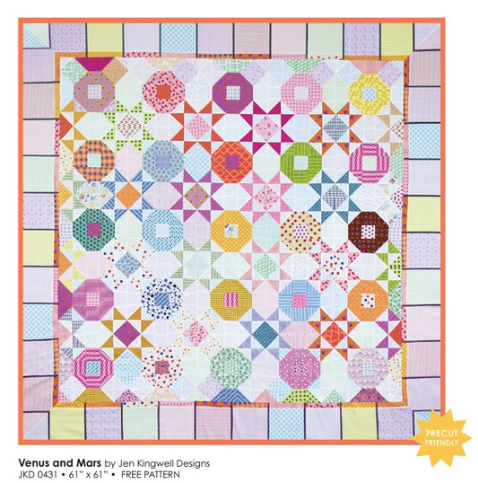 Mixed Bag of Bonbons/Lollies by Jen Kingwell Designs : Venus and Mars Quilt Kit (Estimated Arrival - April 2025)