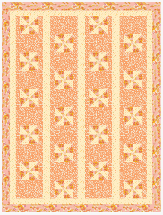 Flower Bloom by AGF Studio - Pinwheel Lane by Fabric Cafe 3 Yard Quilt Kit