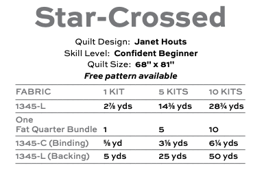 Crisscross by Andover Fabrics - Star Crossed Quilt Kit  (Estimated Arrival Date January 2025)