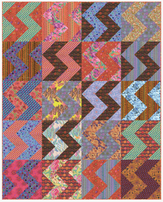 From the Archives by Kaffe Fassett : Free PDF Lightning Strikes Twice Quilt Pattern
