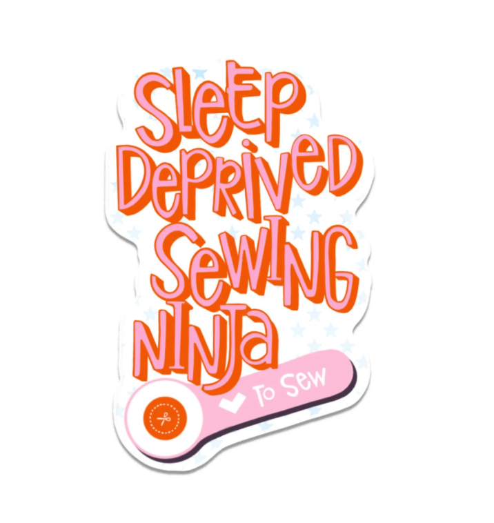 Sleep Deprived Sewing Ninja Sticker by Kati Cupcake