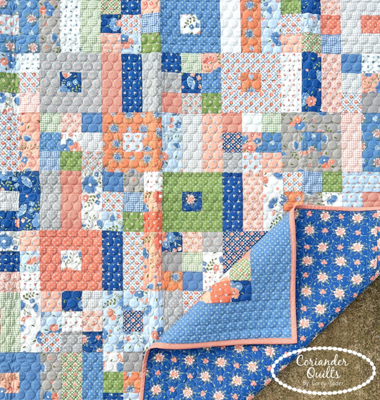 Kit de courtepointe patchwork Jelly Roll : Peachy Keen par Coriander Quilts