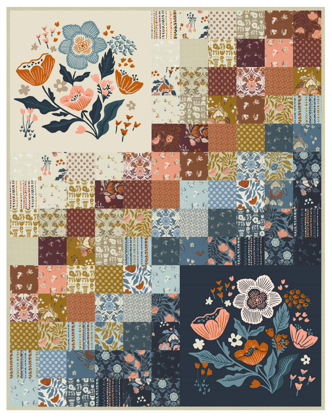 Folk & Lore by Fancy That Design House : Color Patch Cascade Quilt Kit