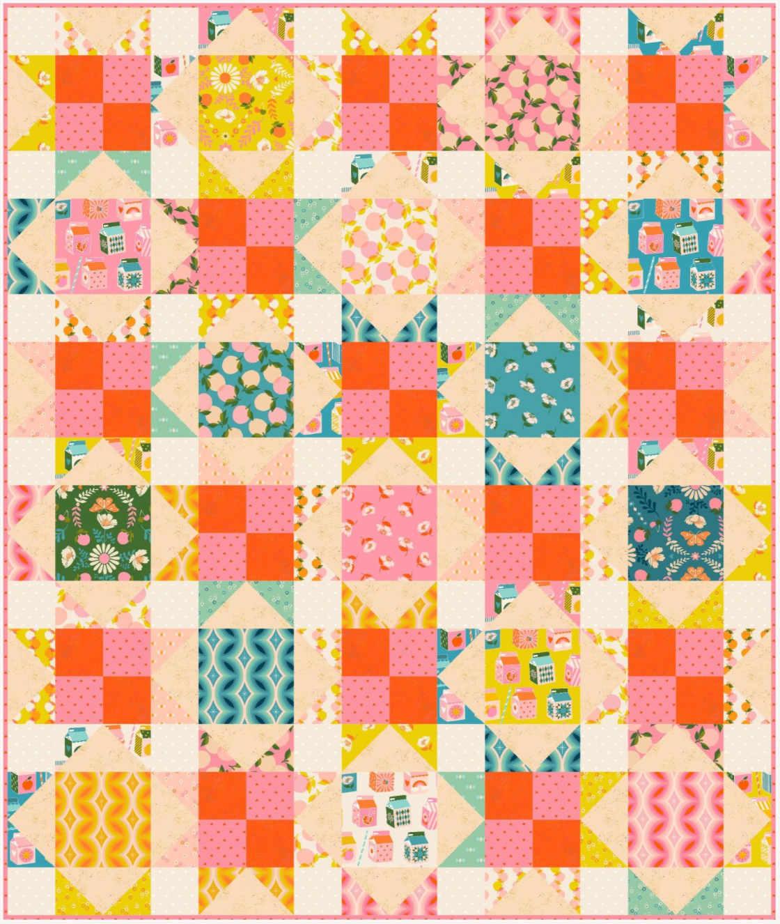 Juicy by Melody Miller - Star-Patched Lovers Quilt Kit