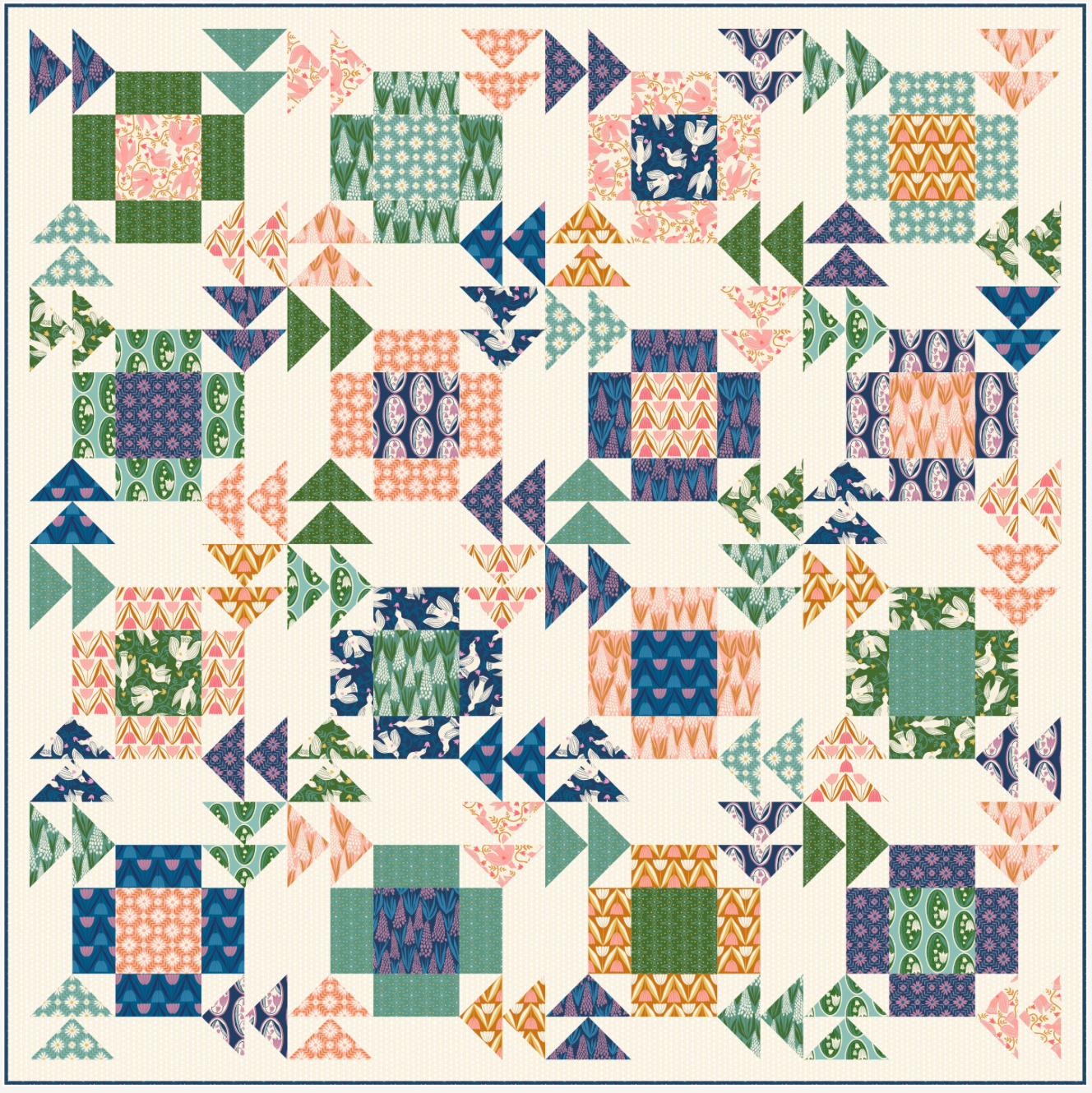 Endpaper by Jen Hewett  - Skybound Quilt Kit