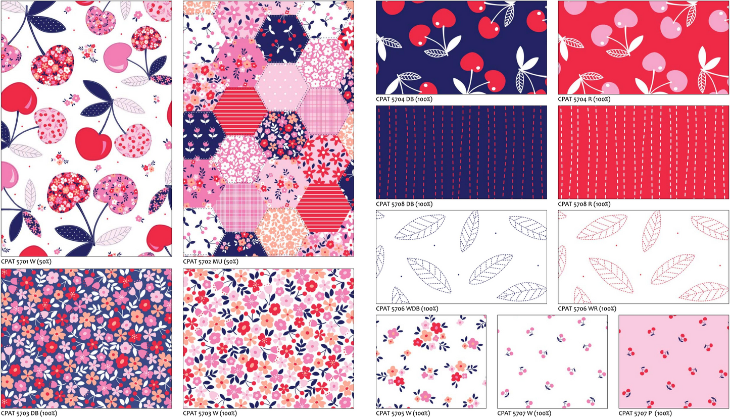 Cherry Patch by P & B Textiles Collection 2.5" Strips (Expected March 2025)