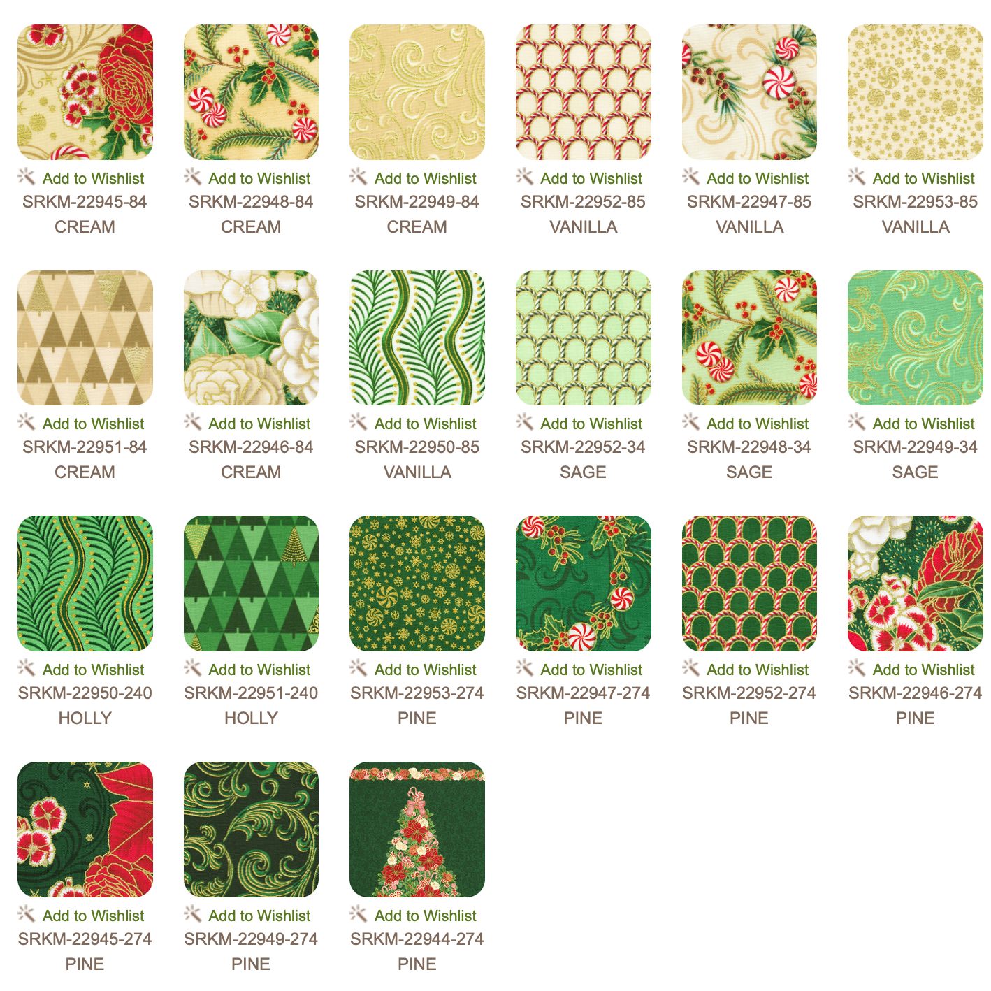 Holiday Flourish Peppermint Twist by RFK Collection - Fat Quarter Bundle -  Special Order (Expected July 2025)