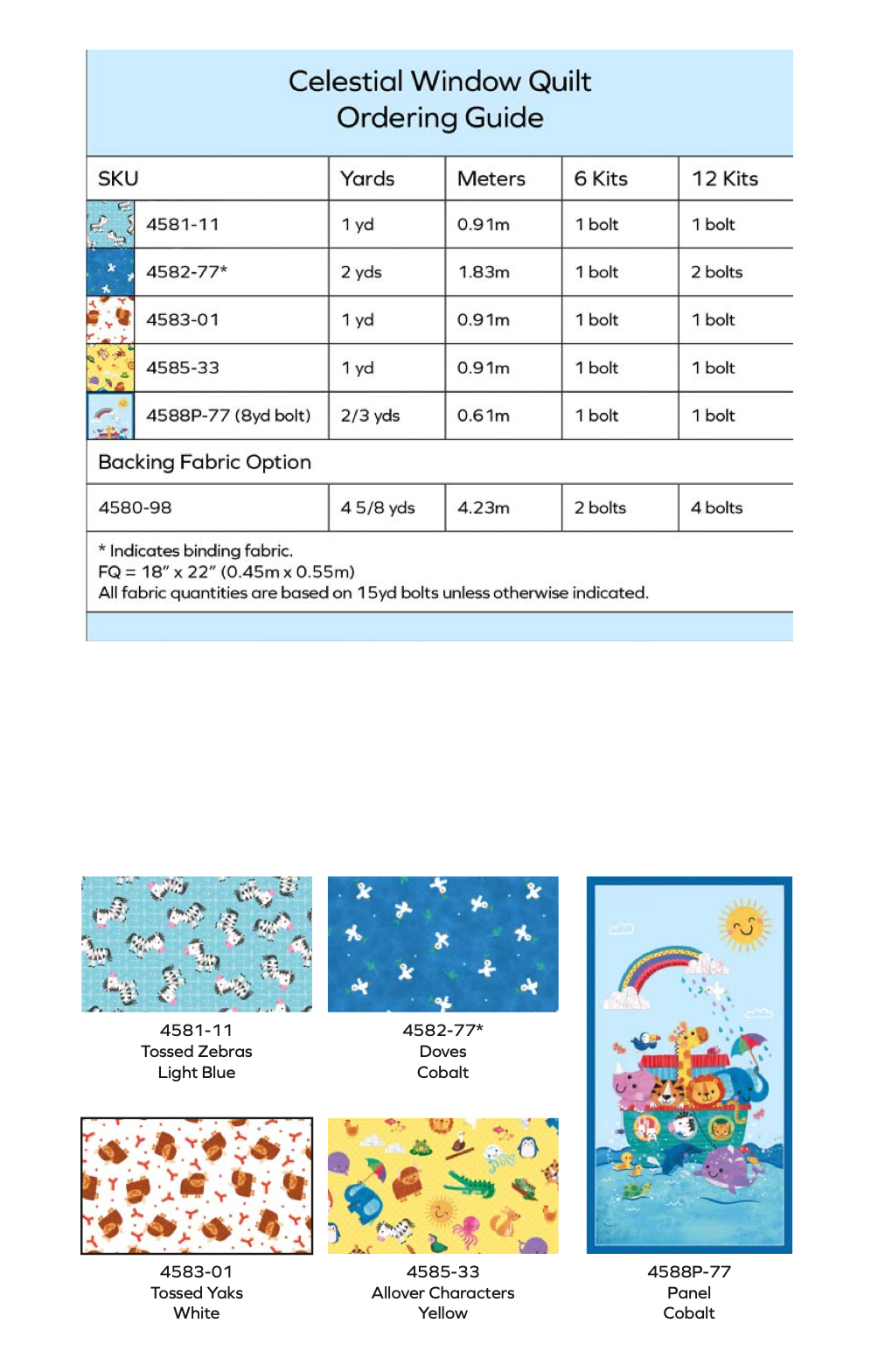 Noah and Friends by Lindsey Sagar : Celestial Window Quilt Kit