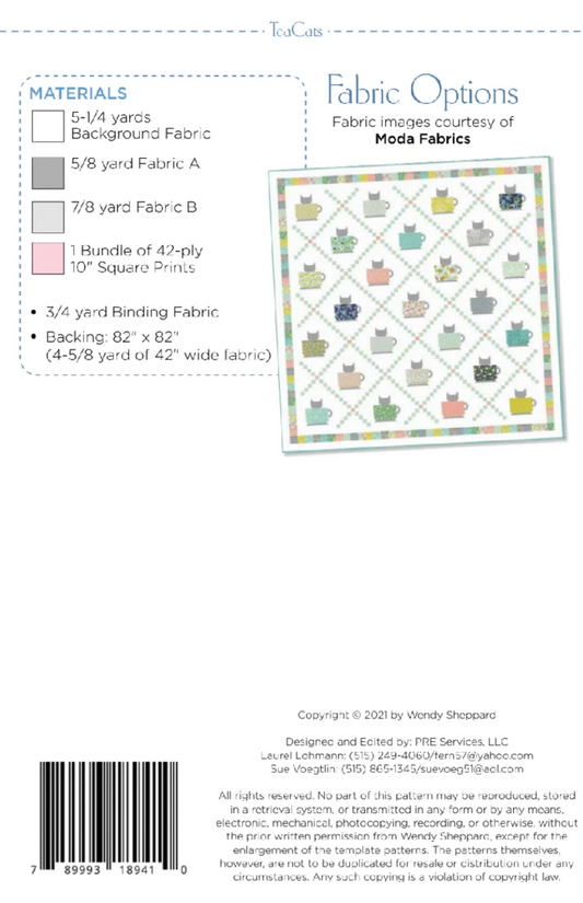 Tea Cats Quilt Pattern by Wendy Sheppard
