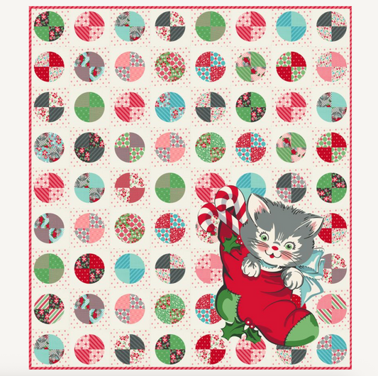 Here Comes Santa Claws Quilt Kit featuring Kitty Christmas by Urban Chiks