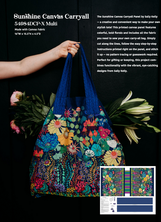 Sunshine by Sally Kelly : Carryall Bag Panel CANVAS 54984DCP-X Multi
