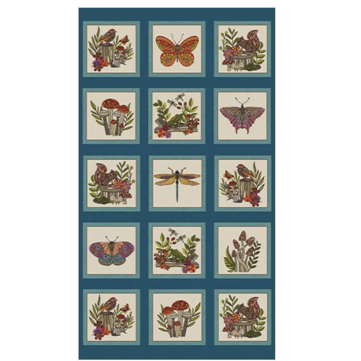 Small Wonders by Valentina Harper : Panel Teal/Multi 16500-85