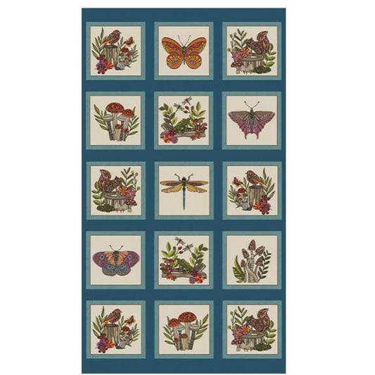 Small Wonders by Valentina Harper : Panel Teal/Multi 16500-85