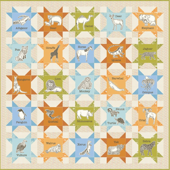 Animal Park Fun by Stacy Iest Hsu : Free PDF Shining Star Quilt Pattern