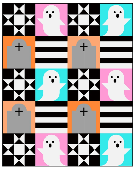Ghost in the Graveyard by Corinne Sovey Design Studio featuring Ruby + Bee Solids - Quilt Kit
