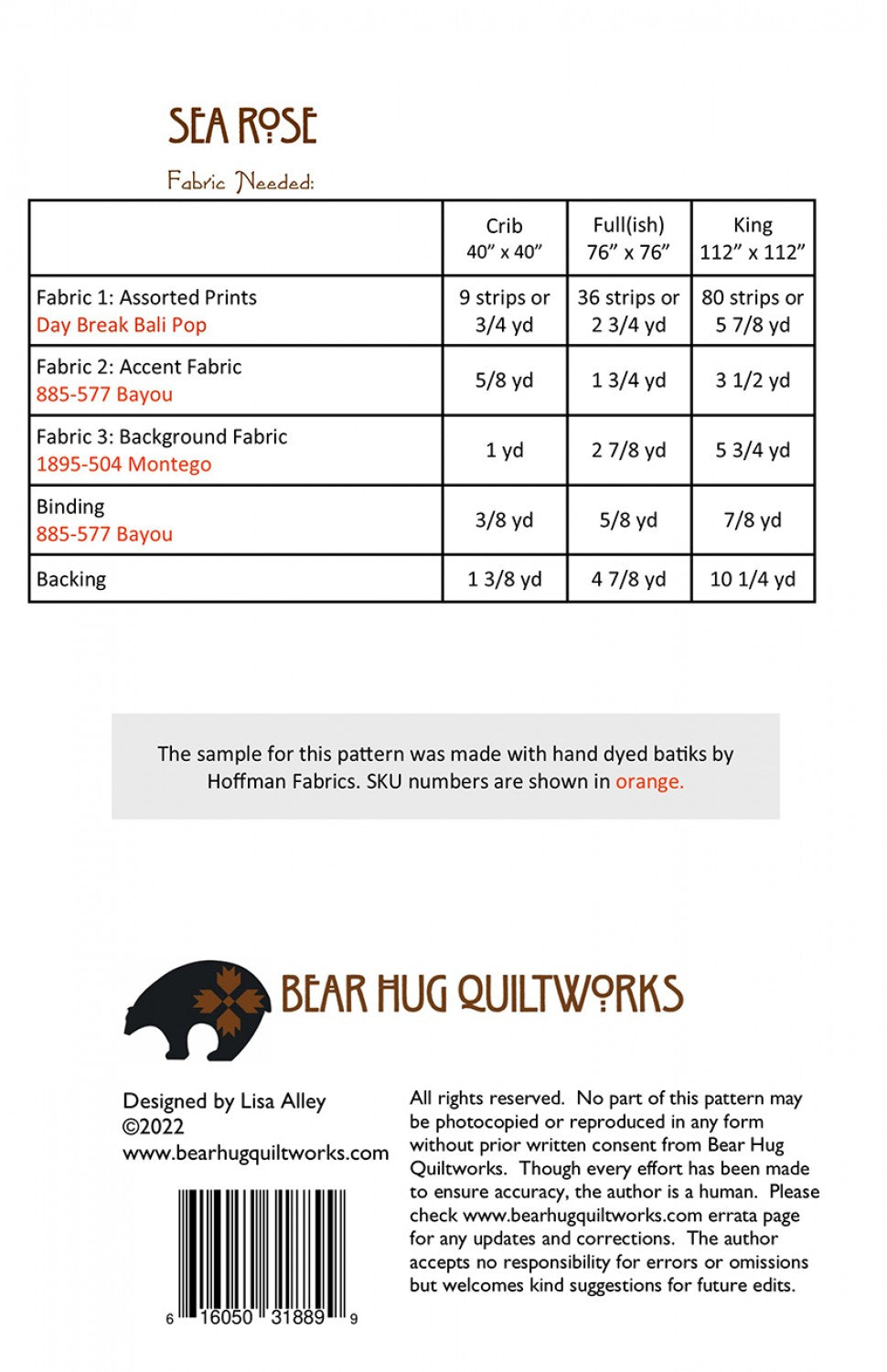 Sea Rose # BHQ-240 - Special Order