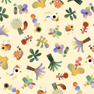 See Ya Later Alligator by Michael Miller Fabrics : Jungle Friends Butter DCX12551-BUTT-D