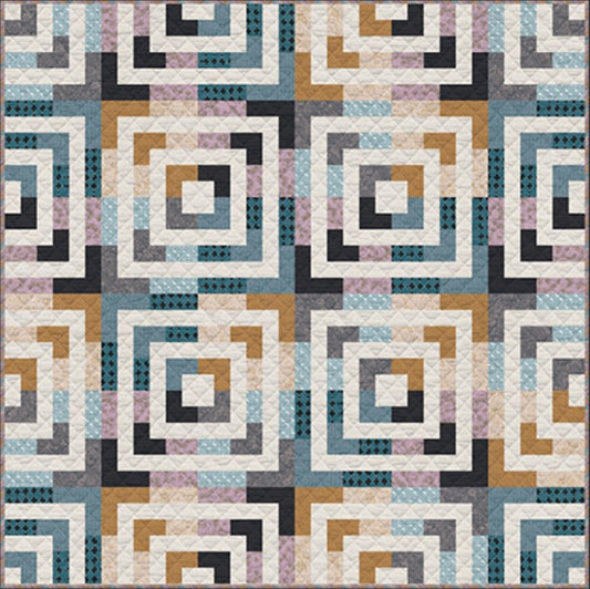 Sgraffito by Katarina Roccella - Free PDF Square Paths Quilt Pattern