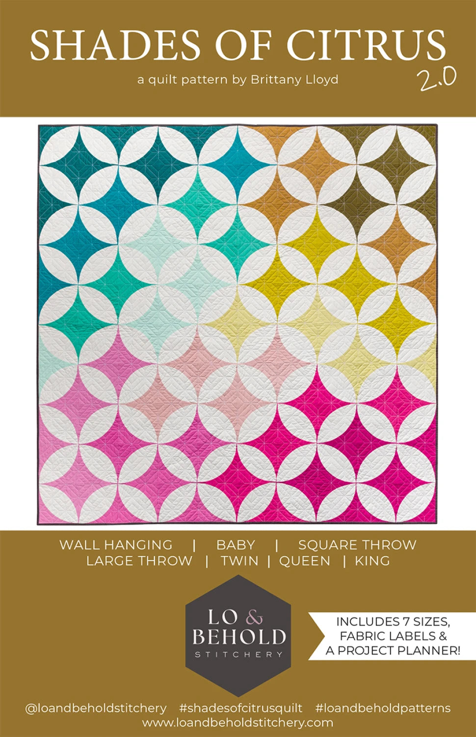 Shades of Citrus 2.0 Quilt Pattern by Lo & Behold Stitchery