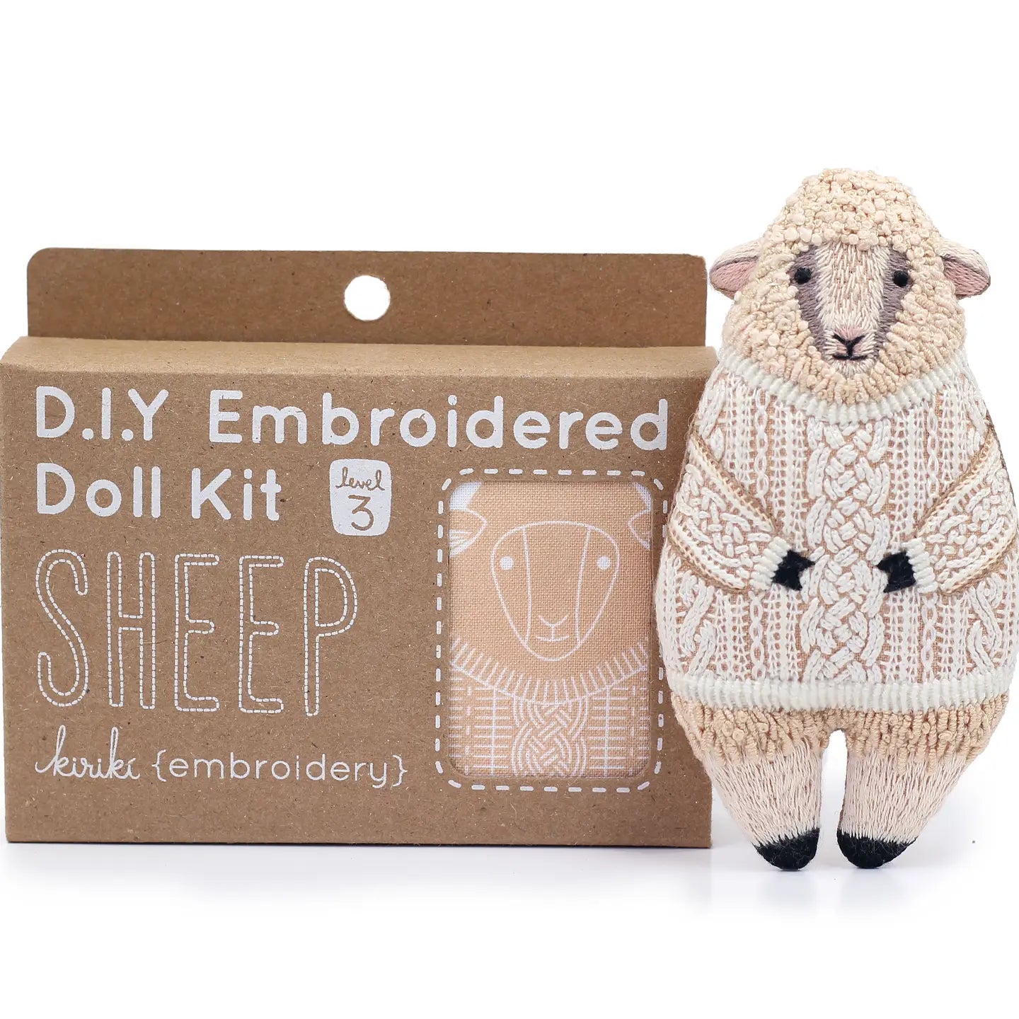 Sheep Embroidery Doll Kit