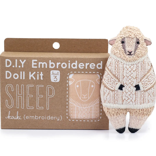Sheep Embroidery Doll Kit