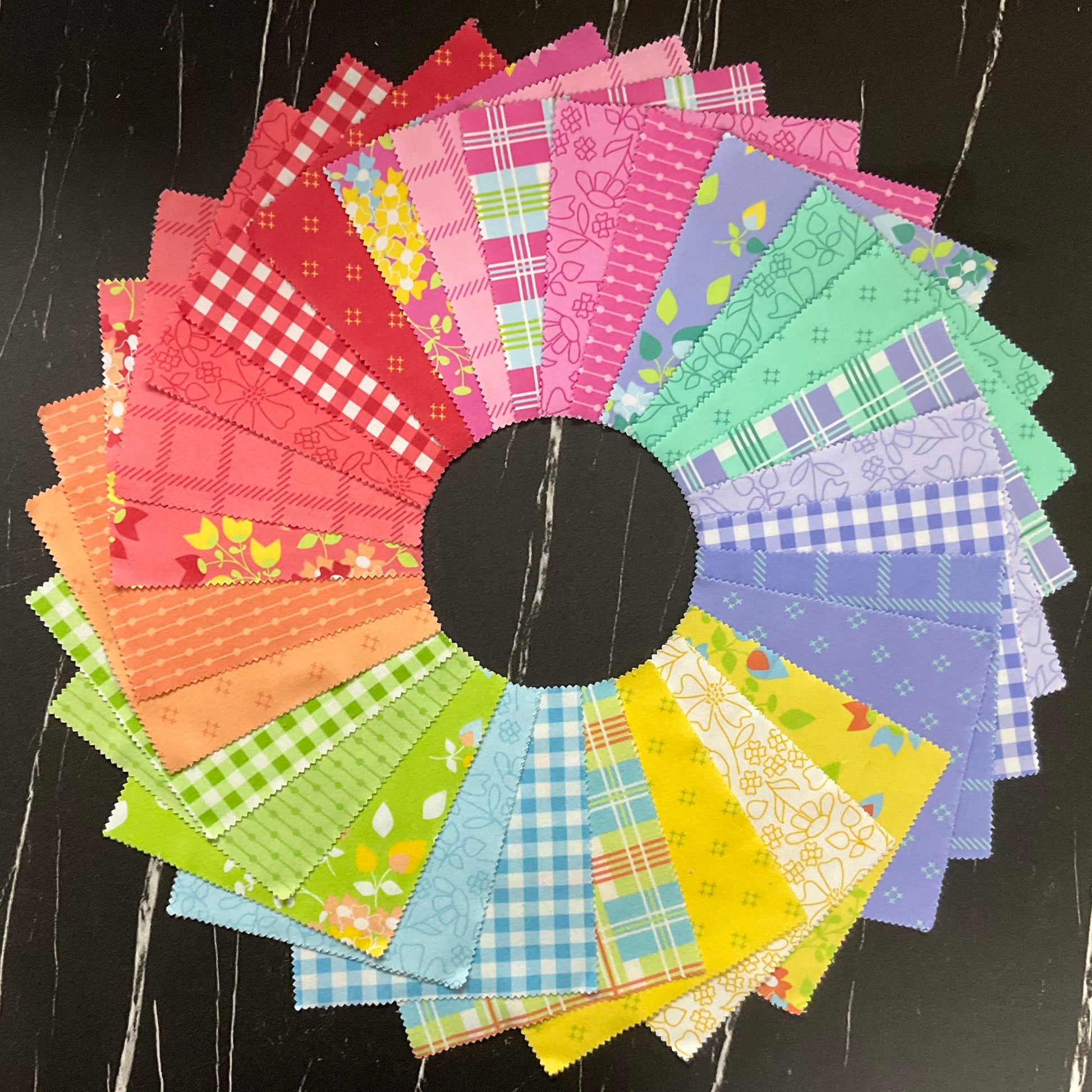 Sherbet Sunshine FLANNEL by Corey Yoder : 5” Charm Pack