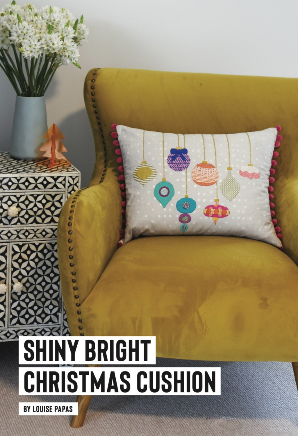 Shiny Bright Christmas Cushion Pattern by Jen Kingwell Designs - Special Order