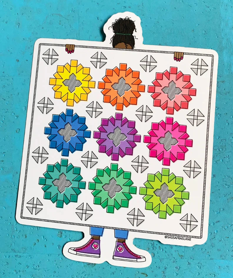 Shivaun Place Quilt Sticker by Sassafras Designs