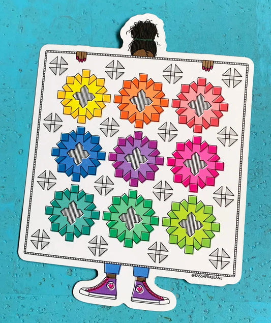 Shivaun Place Quilt Sticker by Sassafras Designs