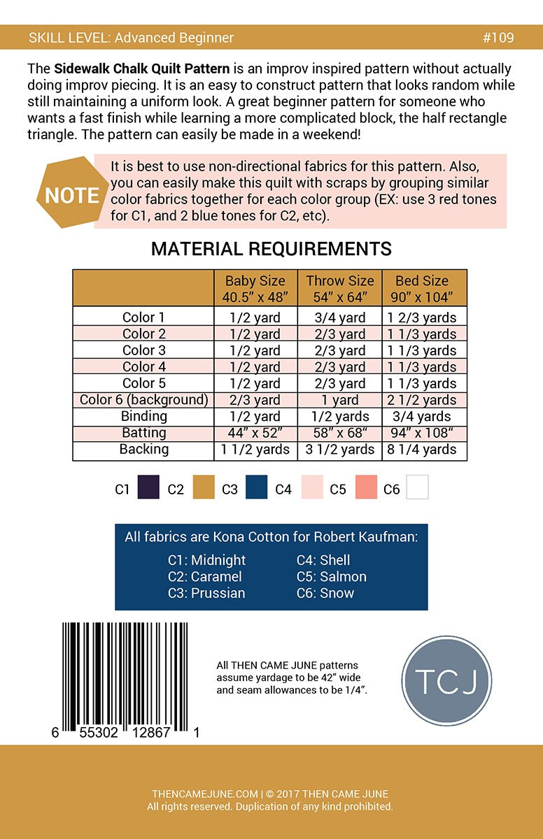 Sidewalk Chalk Quilt Pattern by Then Came June