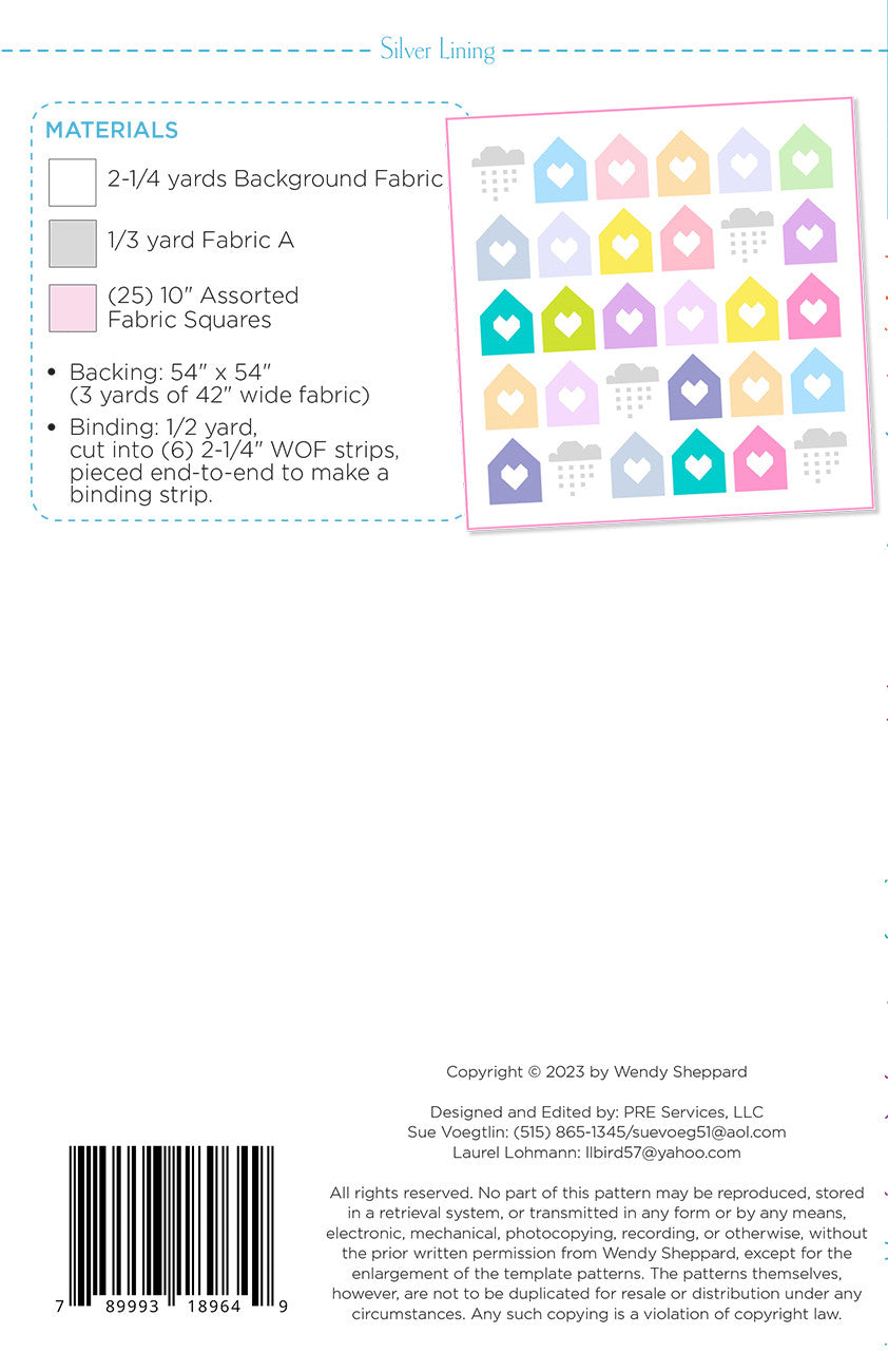Silver Lining Quilt Pattern by Wendy Sheppard WS64