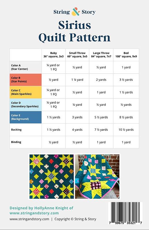 Sirius Quilt Pattern by String & Story