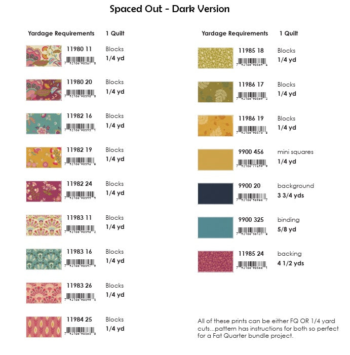 Sitara by Crystal Manning : Spaced Out Quilt Kit - 2 Colorways