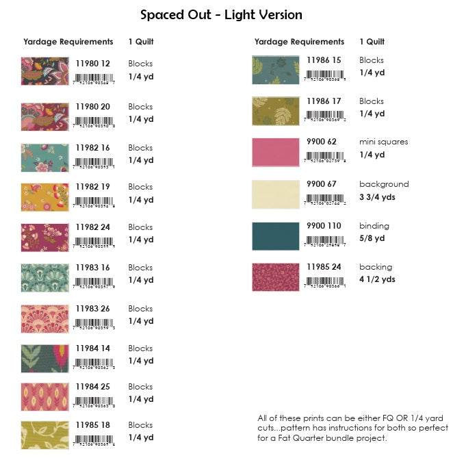 Sitara by Crystal Manning : Spaced Out Quilt Kit - 2 Colorways