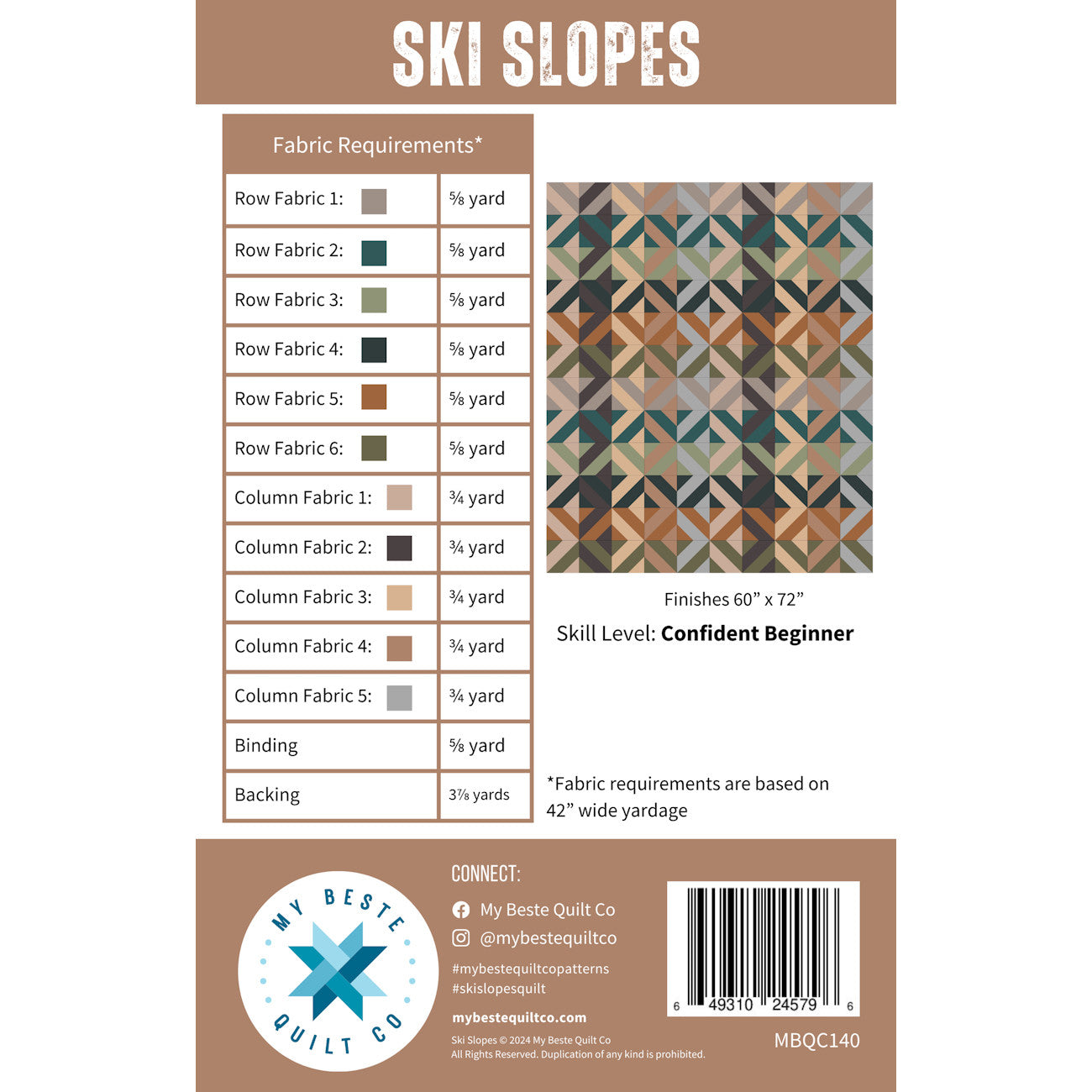 Ski Slopes Quilt Pattern by My Beste Quilt Co.